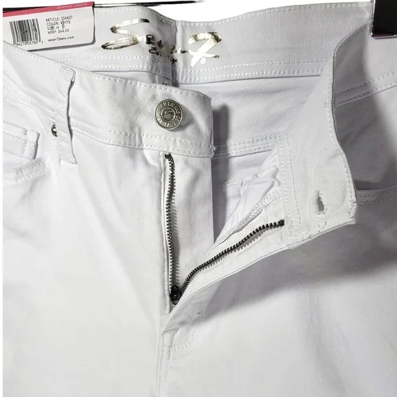 NWT Seven7 Audrey Mid-Rise Skimmer Capris in White - Picture 6 of 10